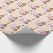 Geige, Ballettschuhe, Blume und Schmetterlinge Geschenkpapier (Ecke)