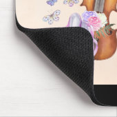 Geige, Ballettschuhe, Blume und Schmetterlinge Mousepad (Ecke)