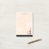 Geige, Ballettschuhe, Blume und Schmetterlinge Post-it Klebezettel (Auf Schreibtisch)