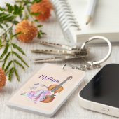 Geige, Ballettschuhe, Blume und Schmetterlinge Schlüsselanhänger (Vorderseite rechts)