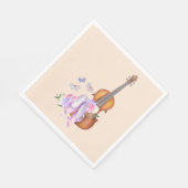 Geige, Ballettschuhe, Blume und Schmetterlinge Serviette (Ecke)