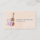 Geige, Ballettschuhe, Blume und Schmetterlinge Visitenkarte (Vorderseite)