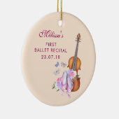 Geige, Ballettschuhe und Butterfliegen Ballett Erw Keramik Ornament (Rechts)