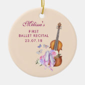 Geige, Ballettschuhe und Butterfliegen Ballett Erw Keramik Ornament (Vorne)