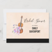 Geige, Ballettschuhe und Schmetterlinge Brautparty Einladung (Vorderseite)