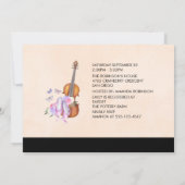 Geige, Ballettschuhe und Schmetterlinge Brautparty Einladung (Rückseite)