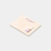 Geige, Ballettschuhe und Schmetterlinge Hochzeit Post-it Klebezettel (angewinkelt)