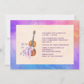 Geige, Ballettschuhe und Schmetterlinge Kinderdusc Einladung (Rückseite)