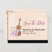 Geige, Ballettschuhe und Schmetterlinge Save the D Ankündigungspostkarte (Vorne/Hinten)