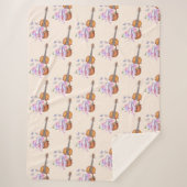 Geige, Ballettschuhe und Schmetterlingsmuster Sherpadecke (Vorderseite)