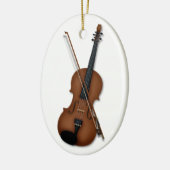 Geige & Bow Trompe L'oeil Musikinstrument Keramik Ornament (Links)