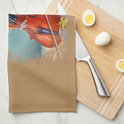 Geige/Geige Geschirrtuch (Viertel Falte)