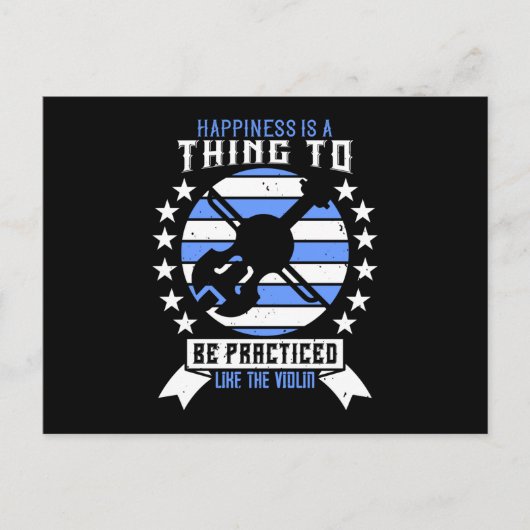 Geige - Glück muss praktiziert werden Postkarte (Vorderseite)