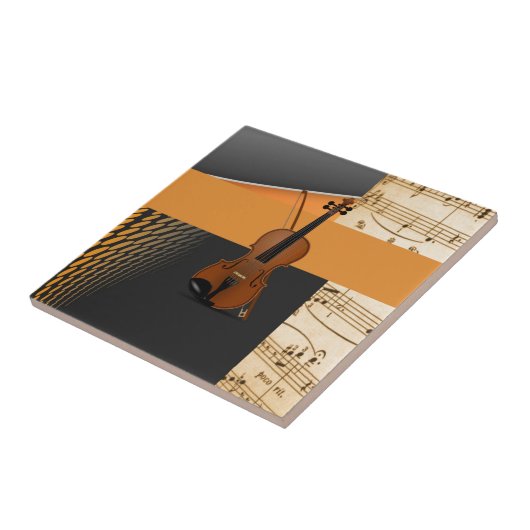 Geige im Abstrakten Fliese (Seite)