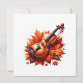 Geige im Blätter Einladung (Rückseite)