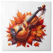 Geige im Blätter Fliese (Vorderseite)