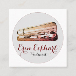 Geige im Fall Violinist Quadratische Visitenkarte