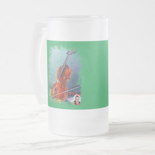 Geige Mattglas Bierglas (Vorderseite Links)