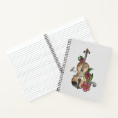 Geige mit Blume-Design auf einem Notebook / Journa Notizblock (Innenseite)