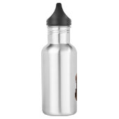 Geige mit Blume. Edelstahlflasche (Links)
