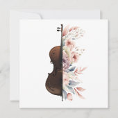 Geige mit Blume. Feiertagskarte (Vorderseite)