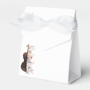 Geige mit Blume. Geschenkschachtel