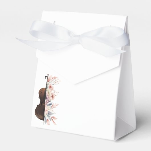 Geige mit Blume. Geschenkschachtel (Vorderseite)