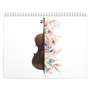 Geige mit Blume. Kalender
