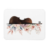 Geige mit Blume. Magnet (Horizontal)
