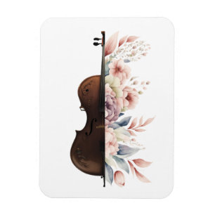 Geige mit Blume. Magnet