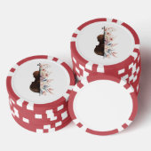 Geige mit Blume. Pokerchips (Stapel)