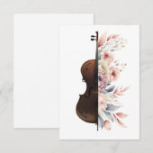 Geige mit Blume. RSVP Karte (Vorne/Hinten)