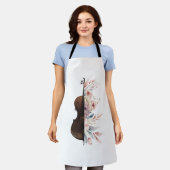 Geige mit Blume. Schürze (Getragen)