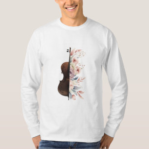 Geige mit Blume. T-Shirt