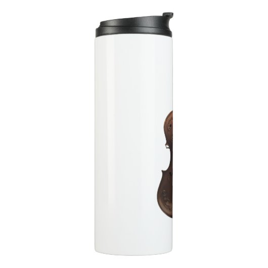 Geige mit Blume. Thermosbecher (Nach links gedreht)