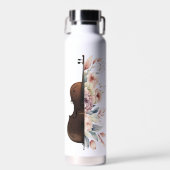 Geige mit Blume. Trinkflasche (Vorne)