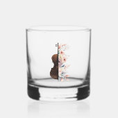 Geige mit Blume. Whiskyglas (Rückseite)