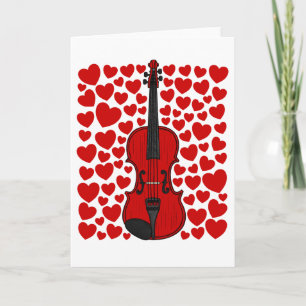 Geige mit Herzen Valentinstag-Jubiläumskarte Feiertagskarte