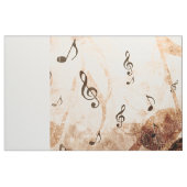 Geige mit Musiknoten Vintage Musikdarstellung Stoff (Fat Quarter (45,7 x 55,9 cm))