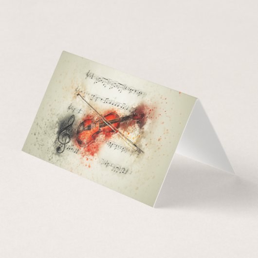 Geige mit Notenkarte (Vorderseite)