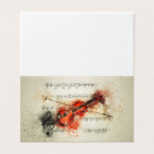 Geige mit Notenkarte (Außenseite Aufgefaltet)