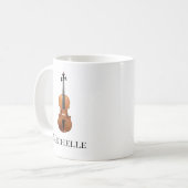 Geige Monogram Classic Music Fiddle Kaffeetasse (Vorderseite Links)