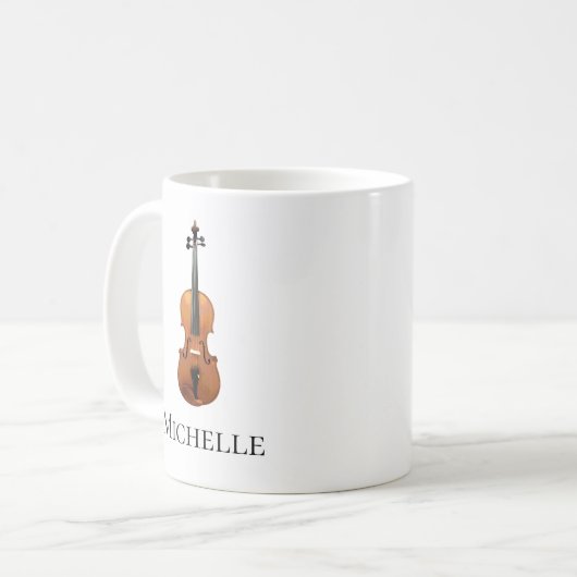 Geige Monogram Classic Music Fiddle Kaffeetasse (Vorderseite Links)