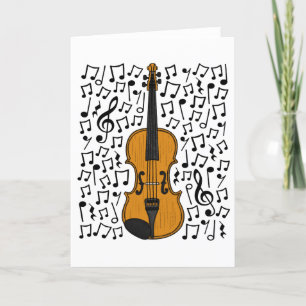 Geige Musical Notes Violinist Music Teacher Feiertagskarte