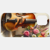 Geige, Noten und eine Vase der Blume Case-Mate iPhone Hülle (Rückseite (Horizontal))