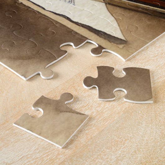 Geige, Noten und eine Vase der Blume Puzzle (Seite)