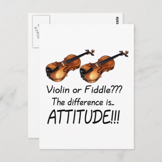 Geige oder Fiddle?? Postkarte (Vorne/Hinten)