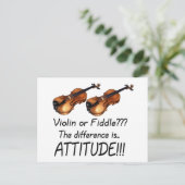 Geige oder Fiddle?? Postkarte (Stehend Vorderseite)