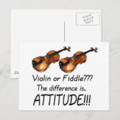 Geige oder Fiddle?? Postkarte (Vorne/Hinten)