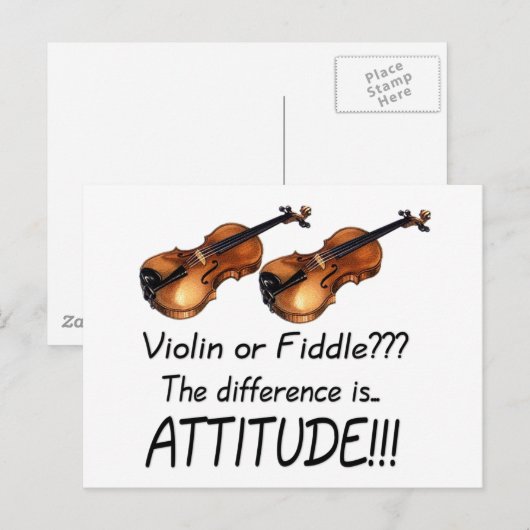 Geige oder Fiddle?? Postkarte (Vorne/Hinten)